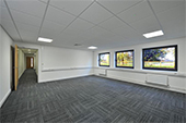Armstrong Point - Office Lighting 2x2 Troffer Light and 8 inch round ceiling downlight